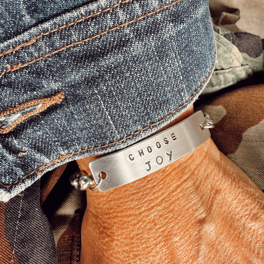 Hand Stamped Choose Joy Bracelet : 7