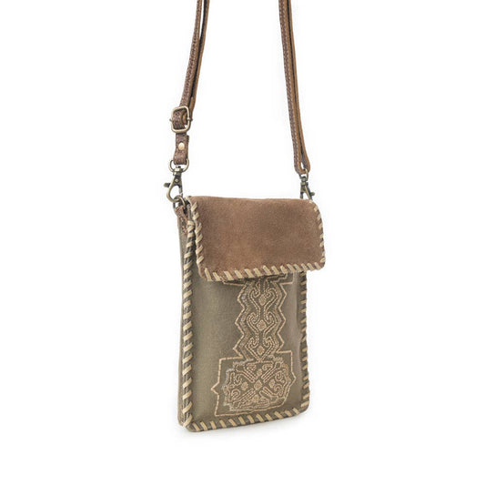 Myra Cheyenne Peaks Crossbody Bag in Dusty Olive: Dusty Olive