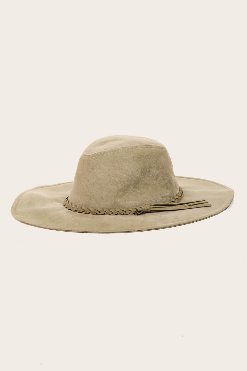 Wide Brim Braided Tassel Fedora Hat: MV