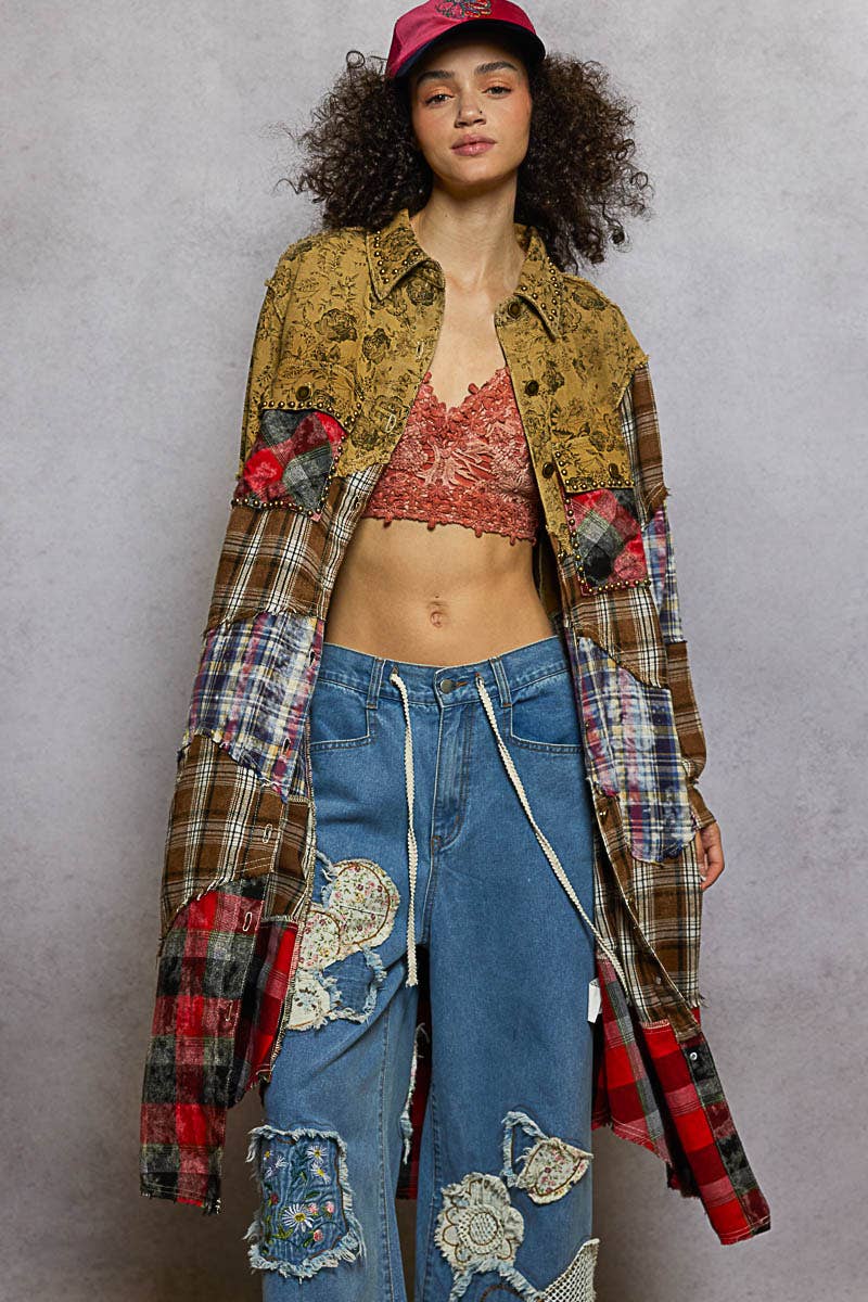 Long  patchwork maxi jacket