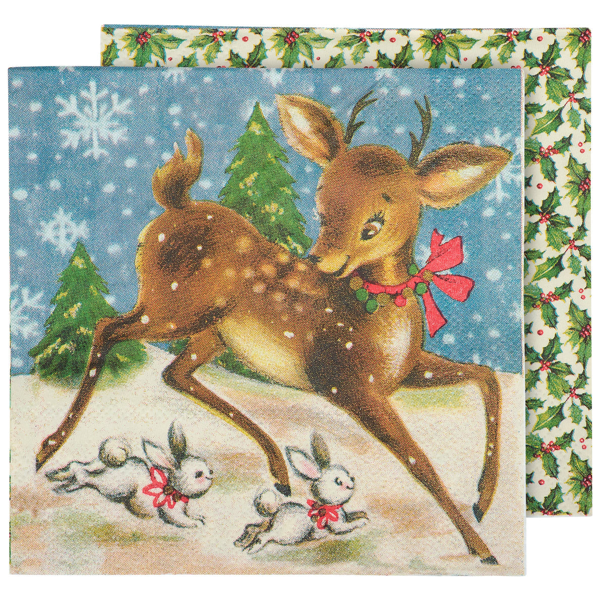 Retro Deer Beverage Napkin