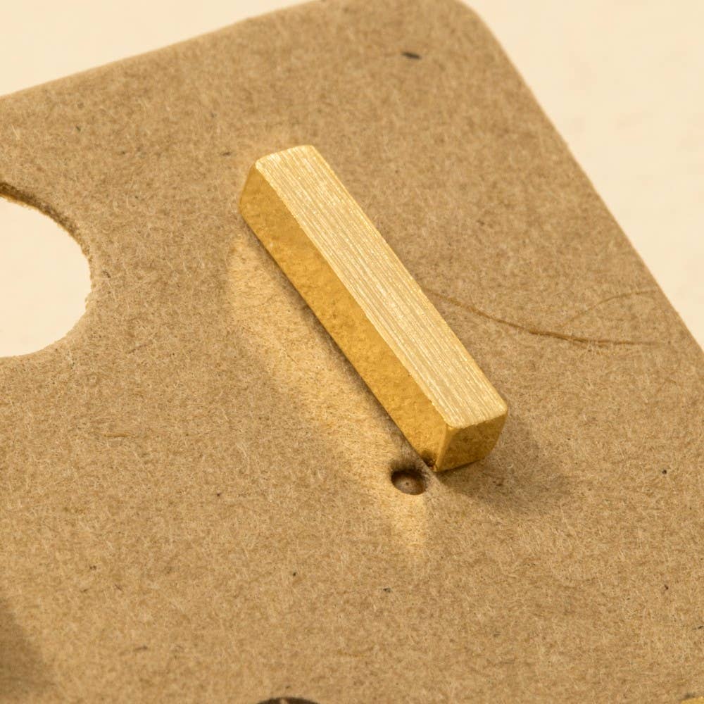 Gold Dipped Dainty Mini Bar Stud Earrings: G
