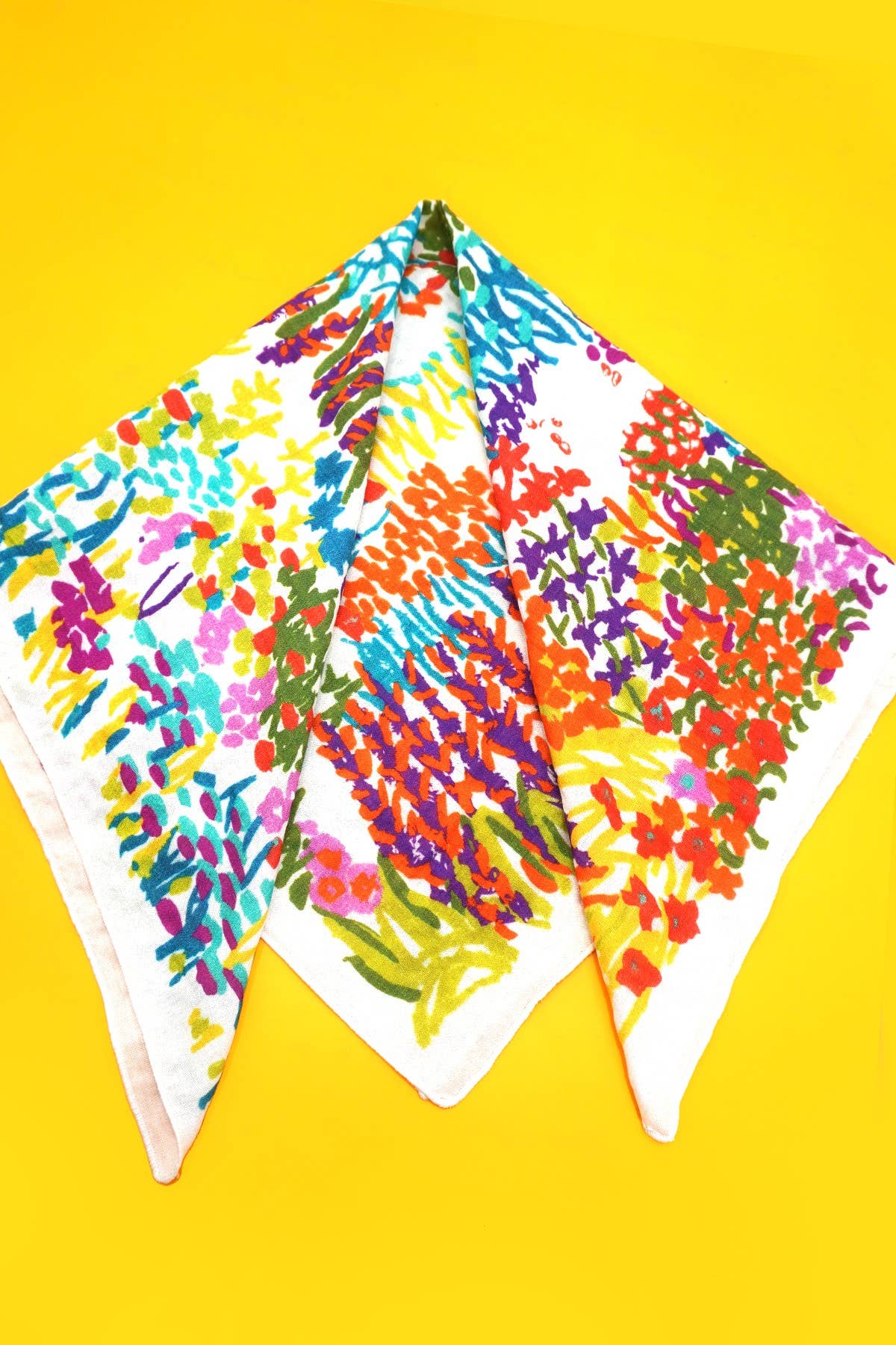 COTTON FLORAL PRINT SILKY FEELING BANDANA SCARF | 40SC648: FLORAL