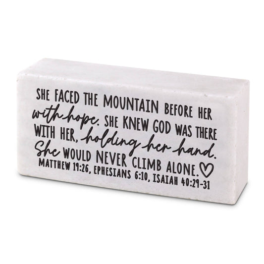 LCP Scripture Block She Faced The Mountain