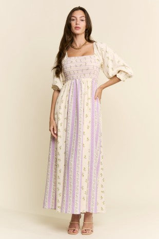 Floral Print Smocked Dress
