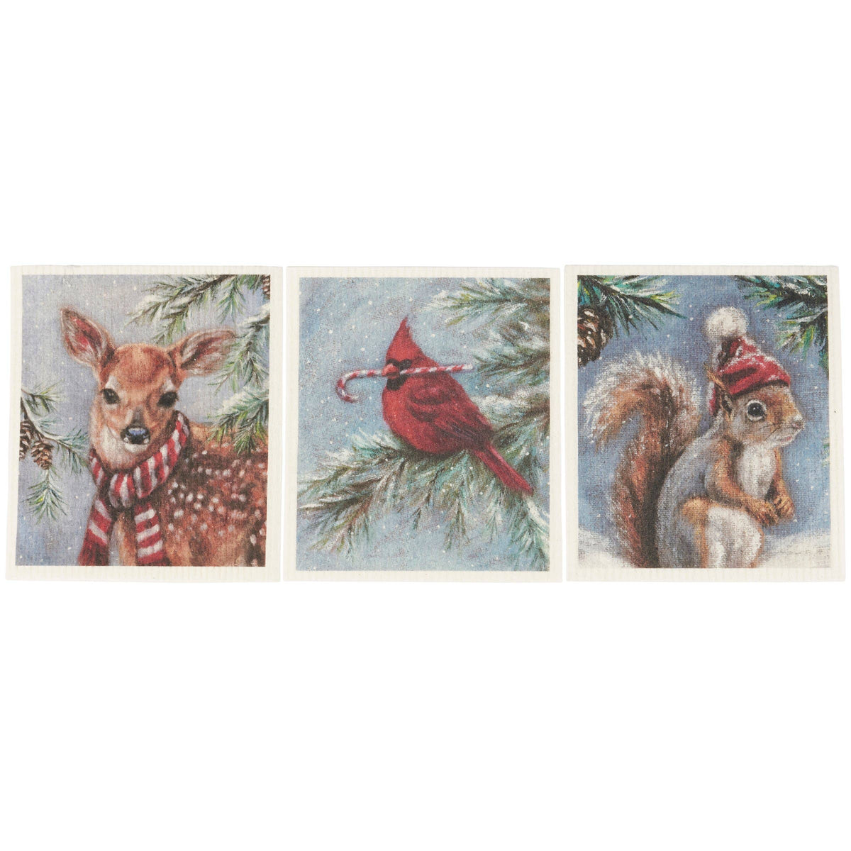 Winter Animal Swedish Dishcloth Set