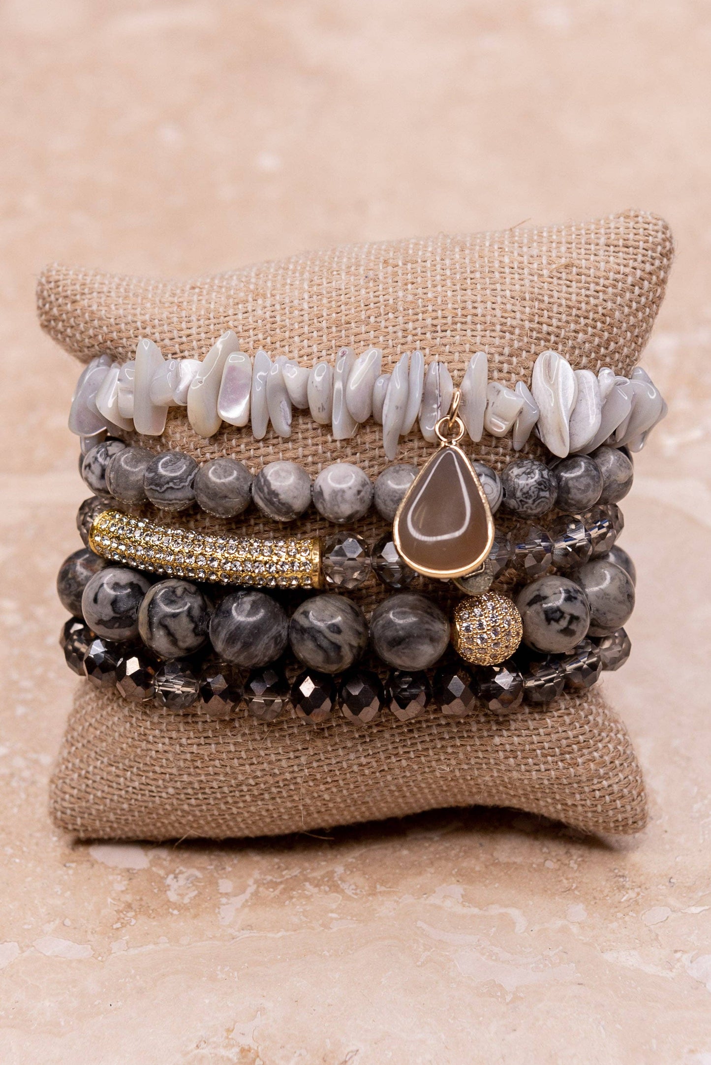 Ghana Bracelet Set in Light Gray