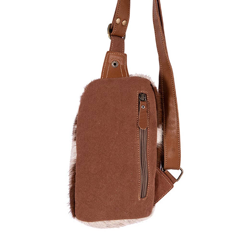 Robnette Ranch Fanny-Pack Bag In Caramel & White: Single