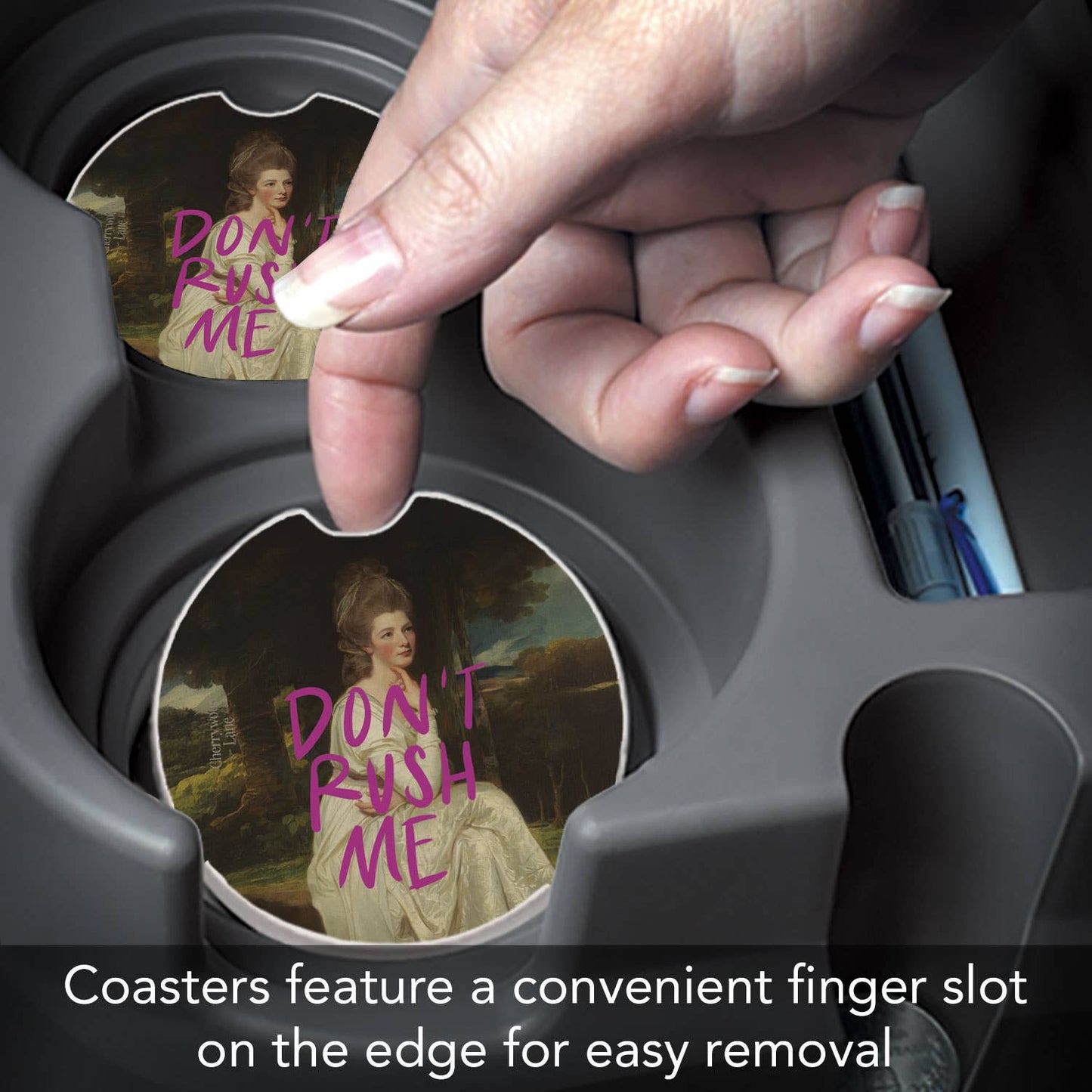 "Don't Rush Me" Single Packaged Stone Car Coaster