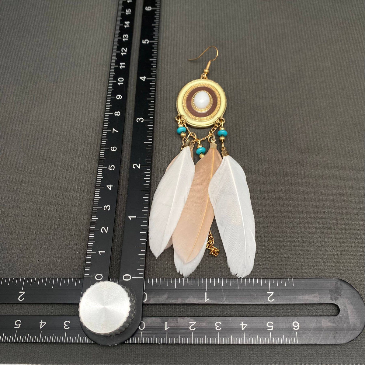 Multi-style White Feather Fringe Dangle Earrings: B