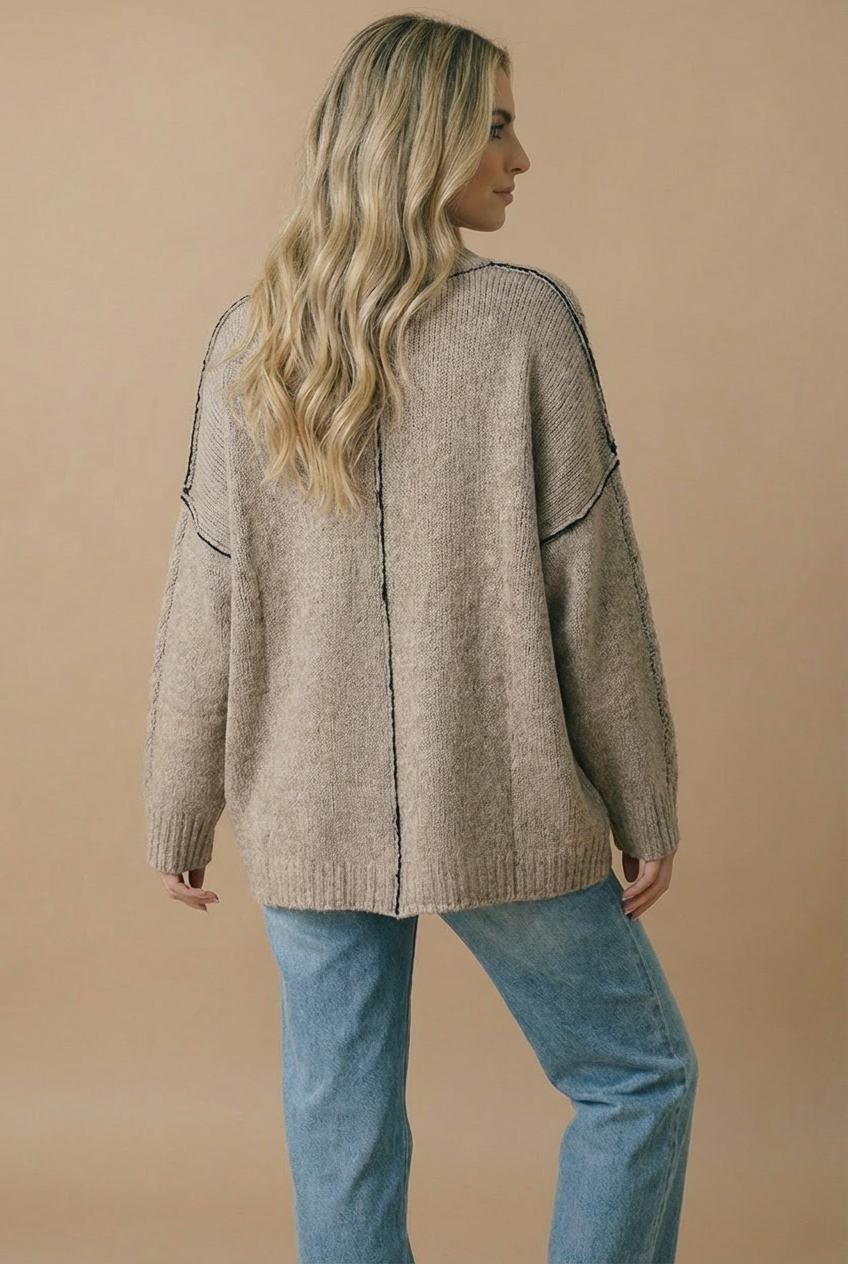 Cable Knit Oversize Pullover Sweater Knit Top