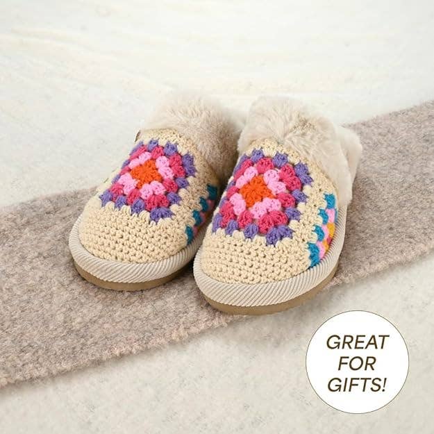 Handmade Crochet Slippers: Beige / S/M