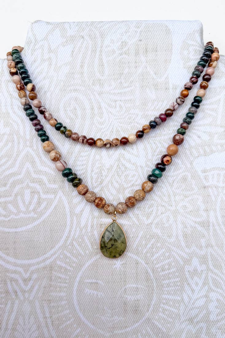 Becca Necklace - Green Jasper