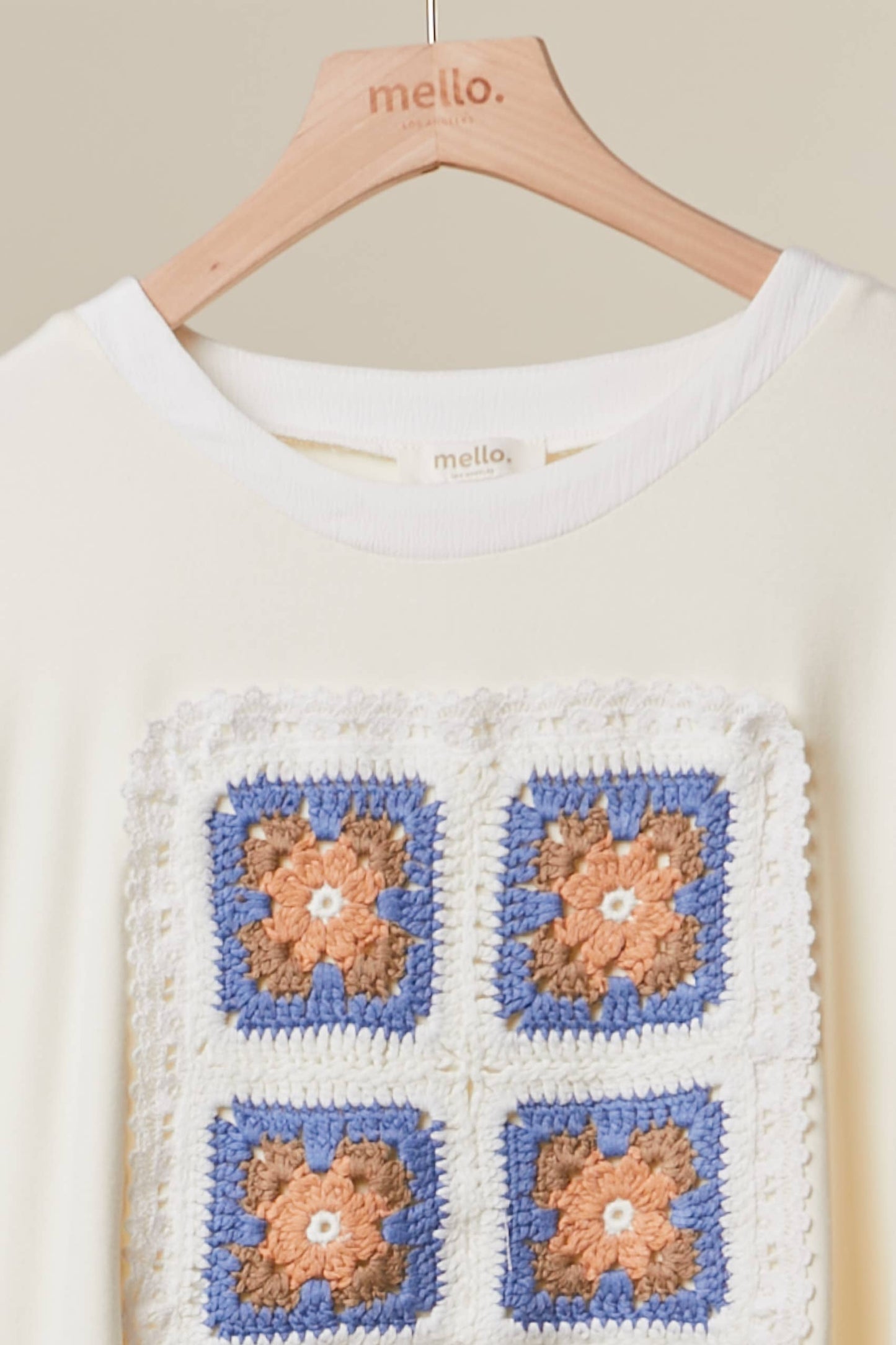 Patchwork Motif Knit Top