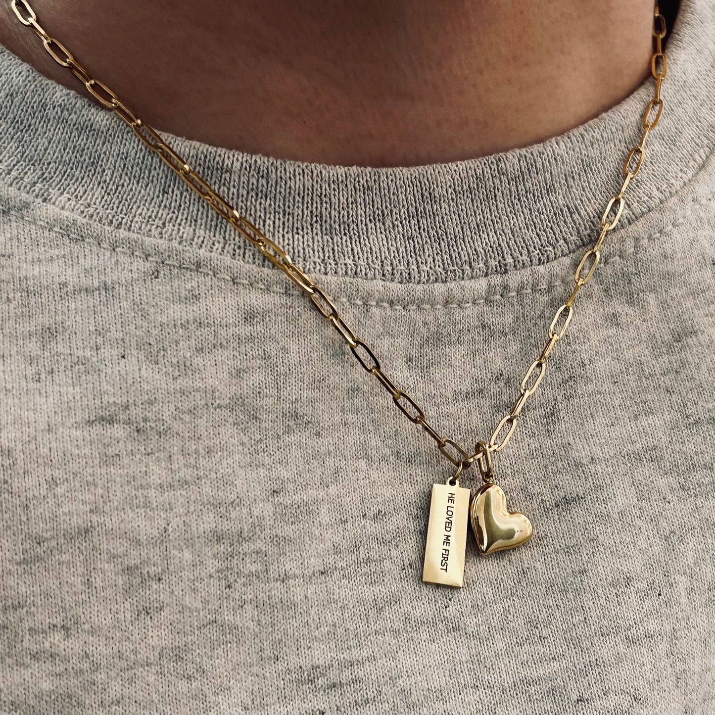 Christian Necklace Jewelry Bible verse He loved me first