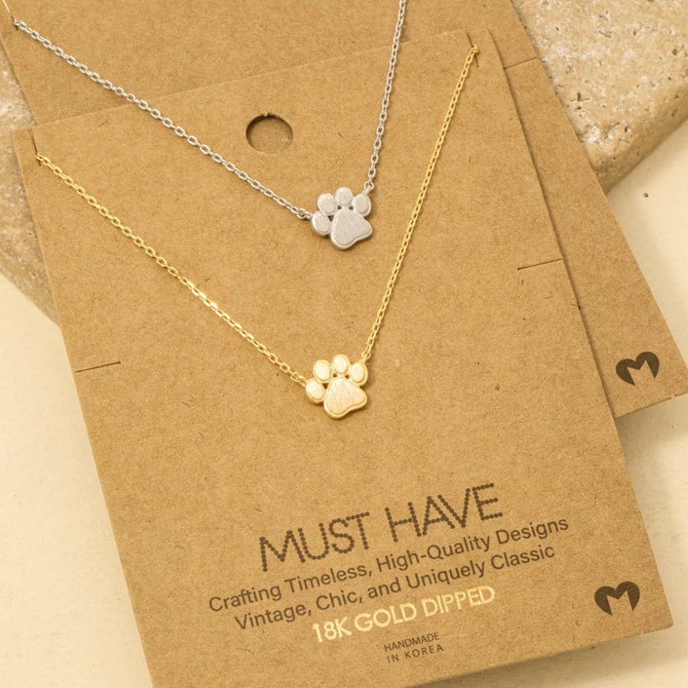 Mini Paw Print Charm Necklace: G
