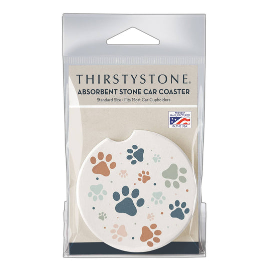 "Paw Prints" Absorbent Stone Car Coaster