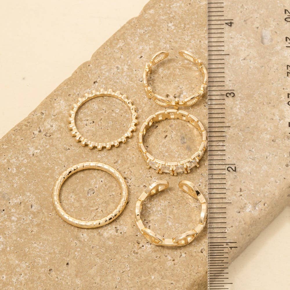 Five Piece Assorted Rings Set: GCL