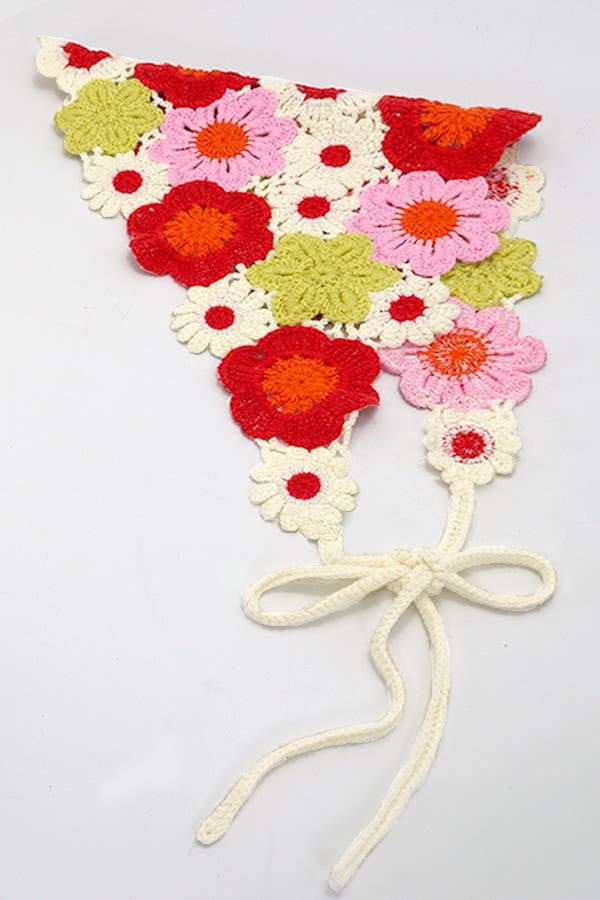 FLOWER HAIR SCARF HAIR BAND | 40HS021: Red