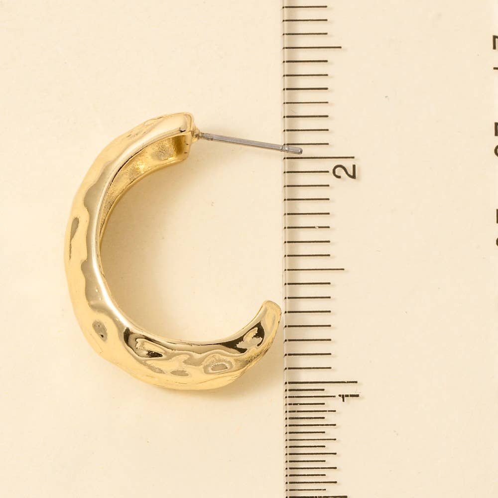 Gold Dipped Large Warped Wide Hoop Earrings: GOLD