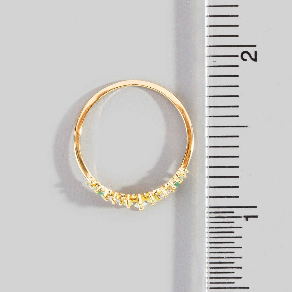 Gold Dipped Cz Rhinestone Ring: G