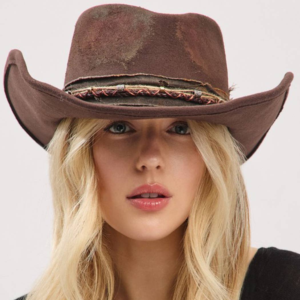 Vintage Versatile Shapeable Cowgirl & Fedora Hat: BR