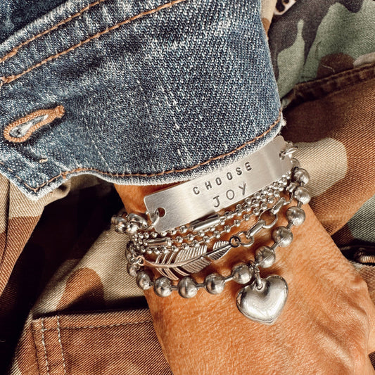 Hand Stamped Choose Joy Bracelet : 7