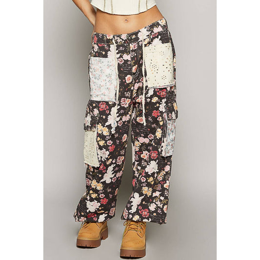Floral cargo pants