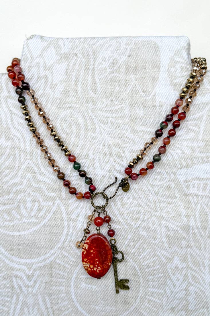 Suki Necklace - Fire Agate