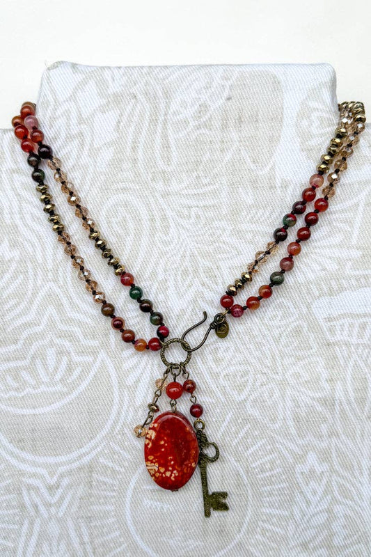 Suki Necklace - Fire Agate