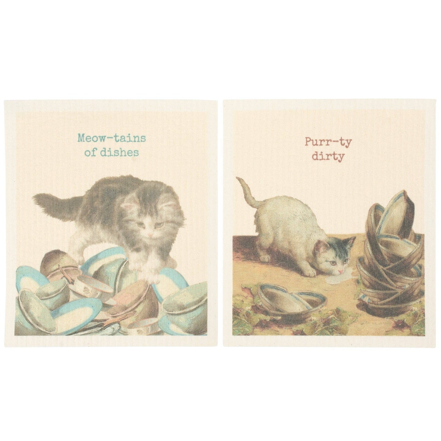 Purrty Dirty Swedish Dishcloth Set