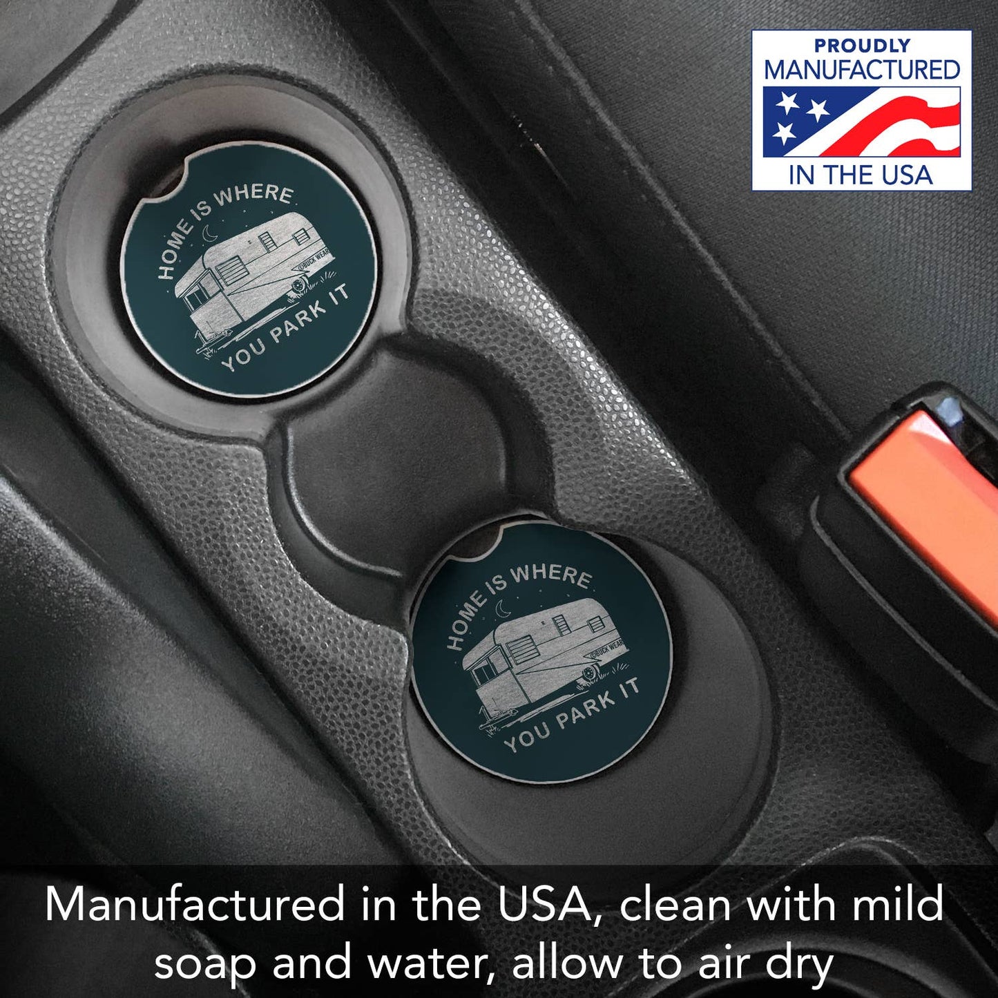 "Park It" Absorbent Stone Car Coaster