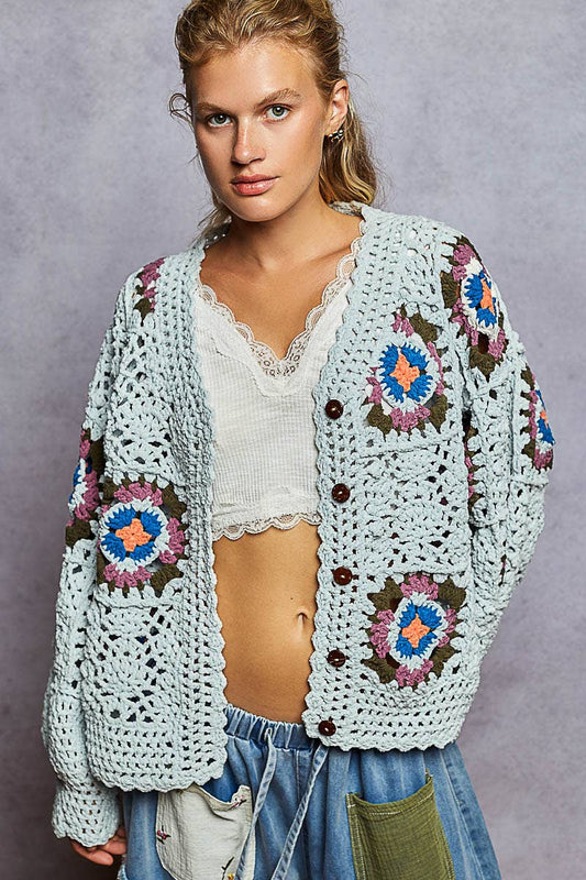 Soft crochet sweater cardigan