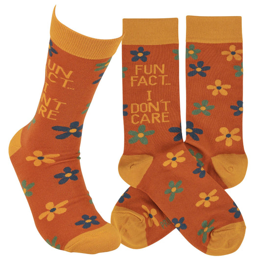 Fun Fact I Don't Care Socks