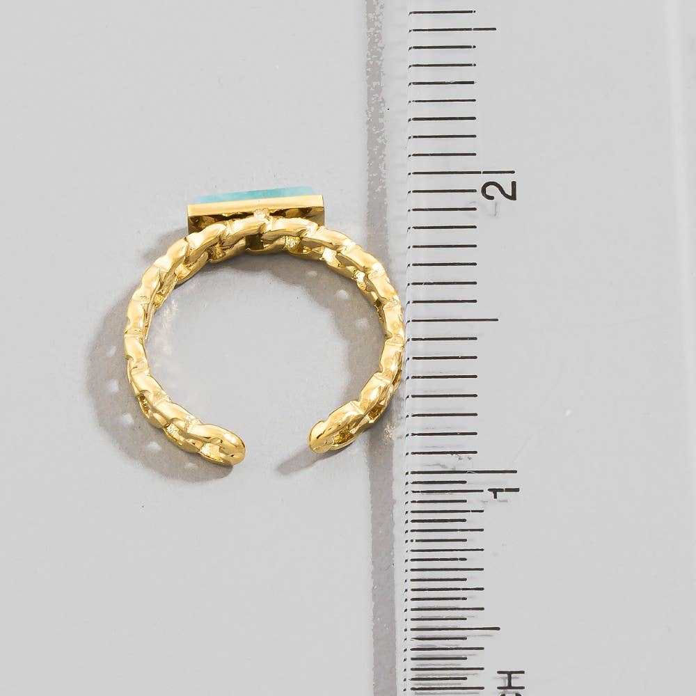 Stainless Steel Stone Chain Ring: LGN