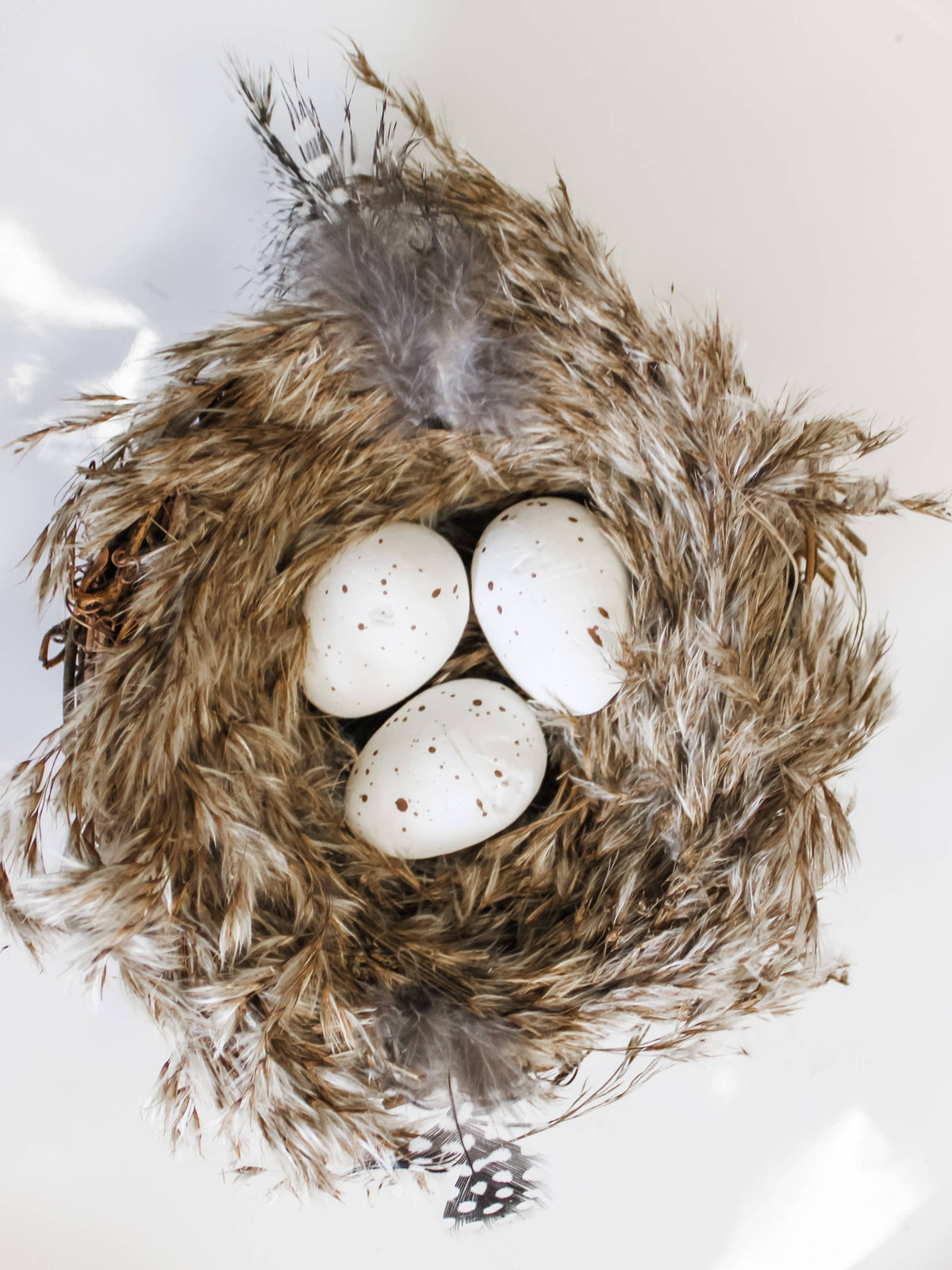 5 x 5x3in Feather Nest W Speckle