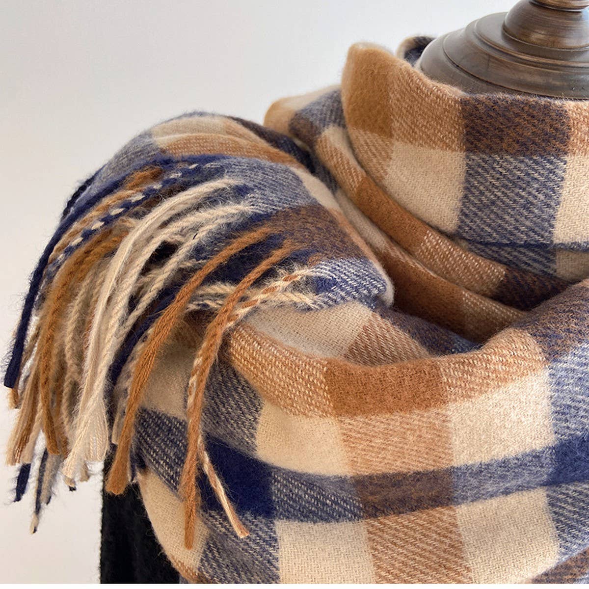 Vintage Wool-Blend Scarf – Cozy Winter Neck Wrap_CWASC1476: GREEN1 / (OS) 1