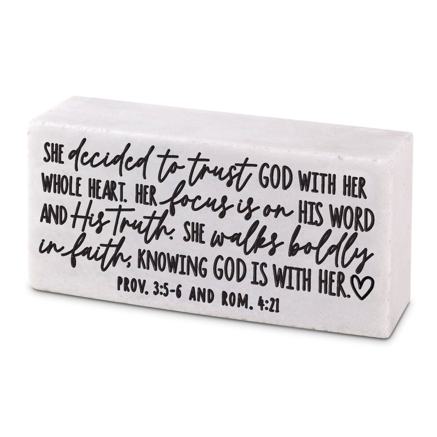 LCP Scripture Block 'She Trusts God' Decorative Object