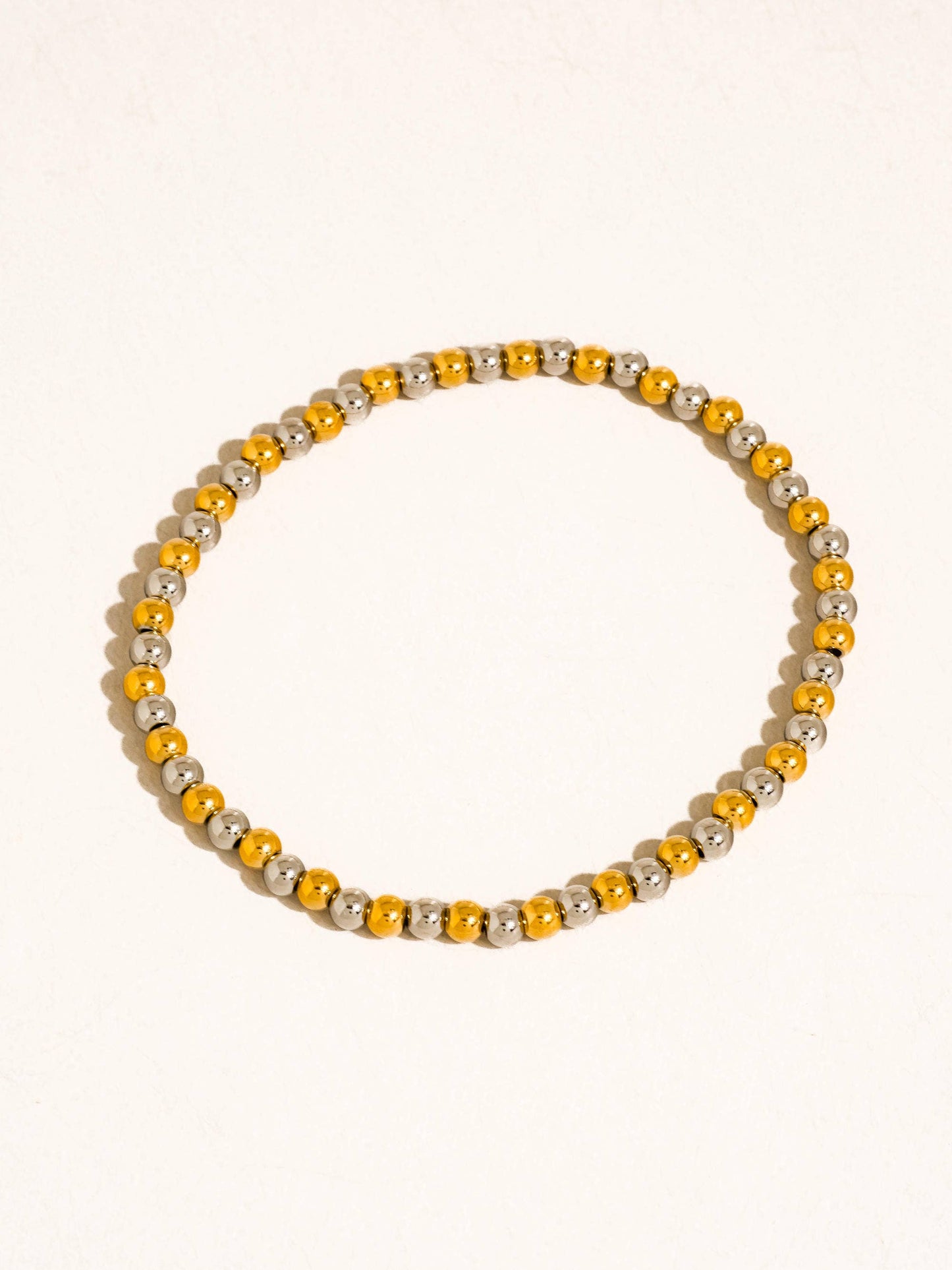 Perlisse 18K Gold Non-Tarnish Two Tone Beaded Bracelet: Multi-Colored / Perlisse-M