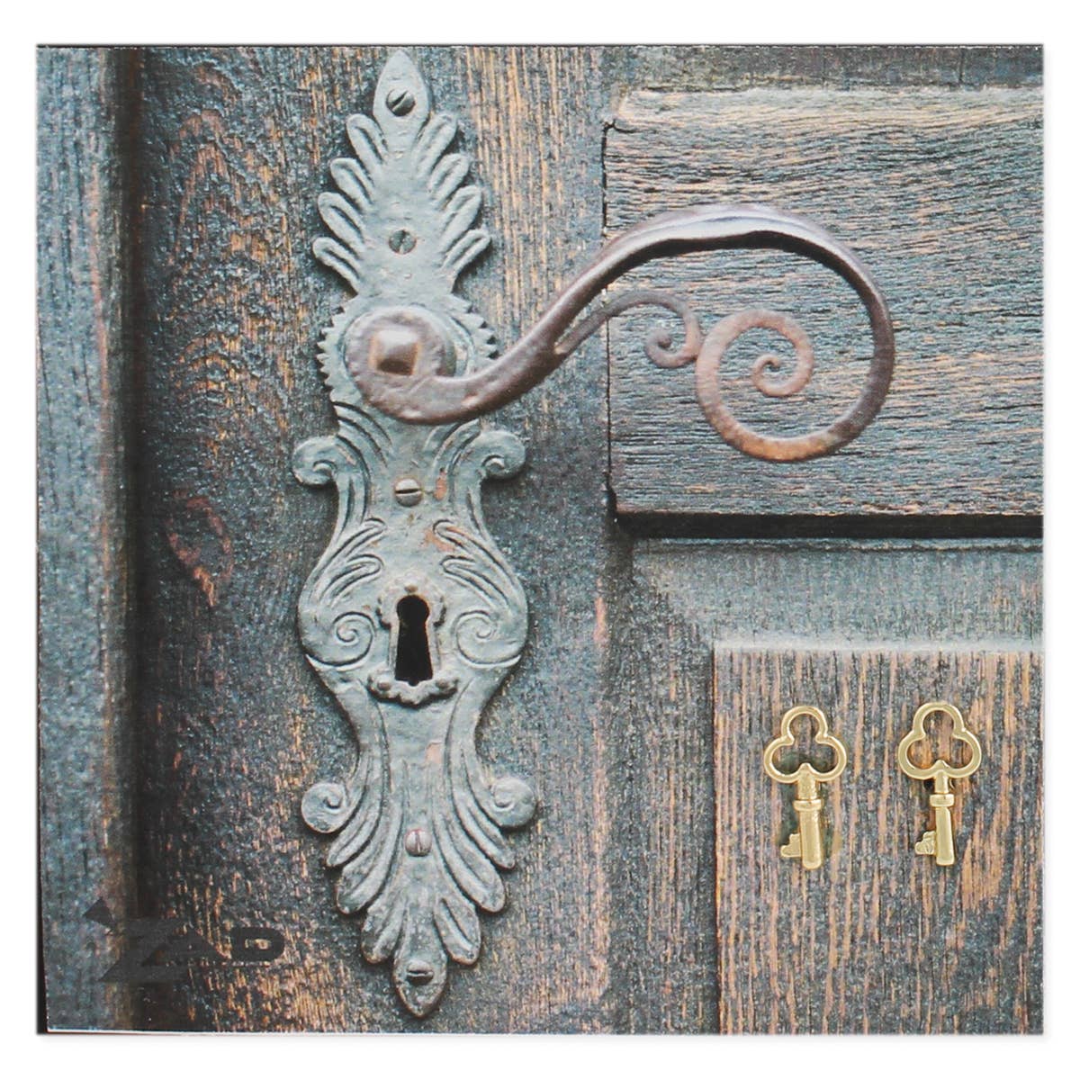 Gold Small Key Post Earring