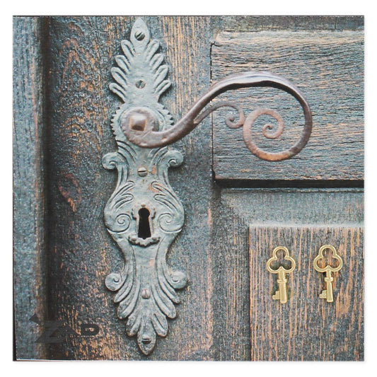 Gold Small Key Post Earring