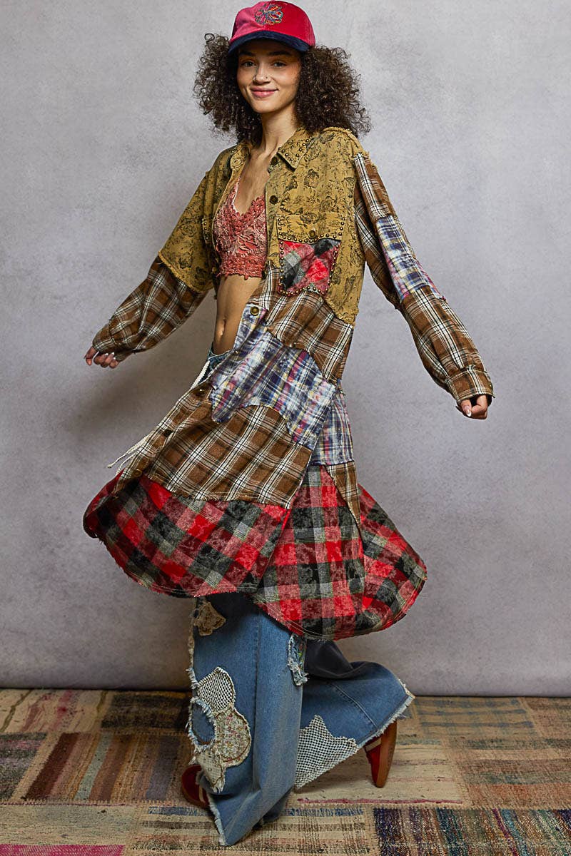 Long  patchwork maxi jacket