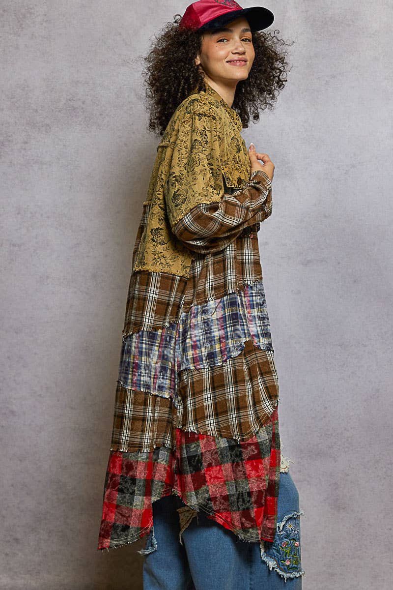 Long  patchwork maxi jacket