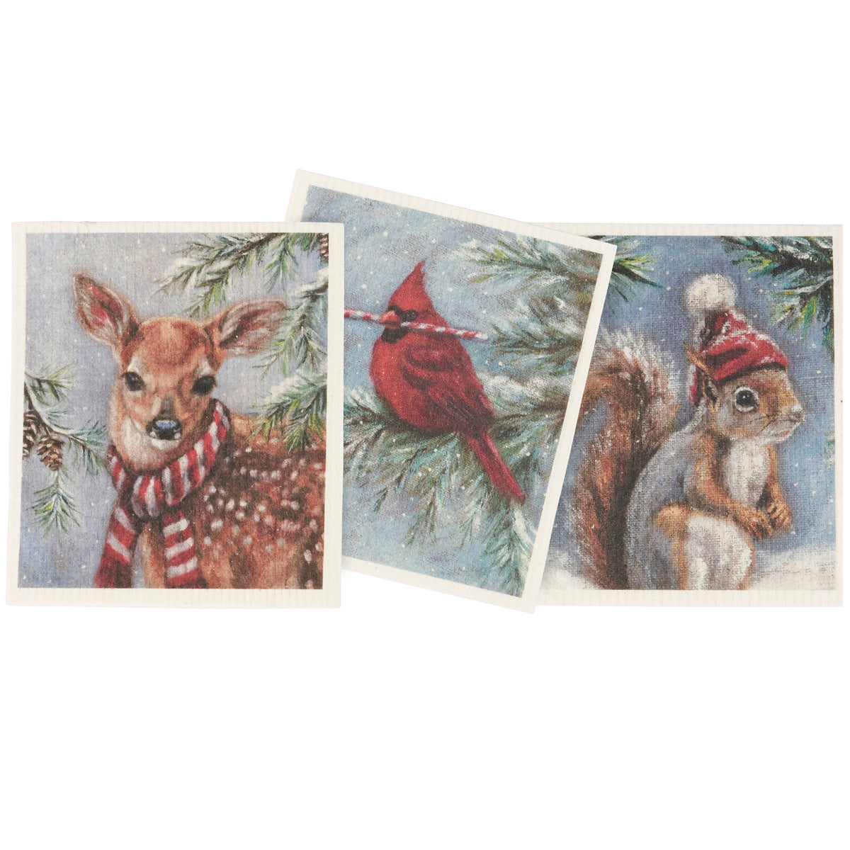 Winter Animal Swedish Dishcloth Set