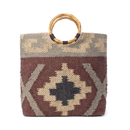 Desert Loom Jute Tote Bag in Harvest Clay: Harvest Clay