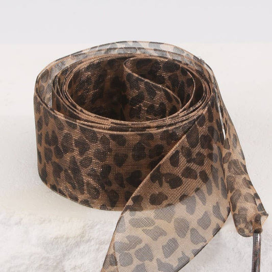 ANIMAL SATIN ORGANZA PAIR SHOE LACES | 40SD107: Brown