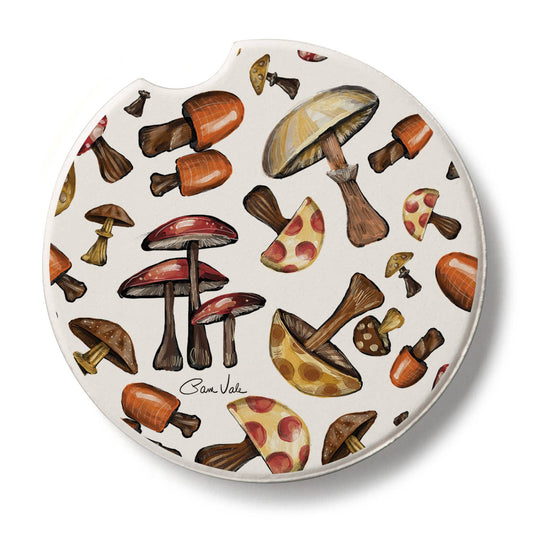 "Mushroom Harvest" Stone Car Coaster
