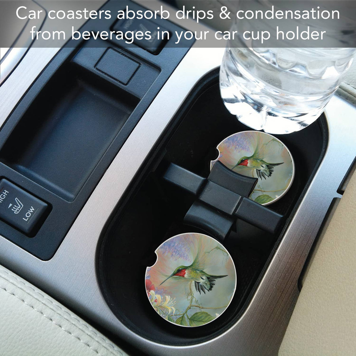 Feathered Friend Absorbent Stone Car Coaster 1 Pk