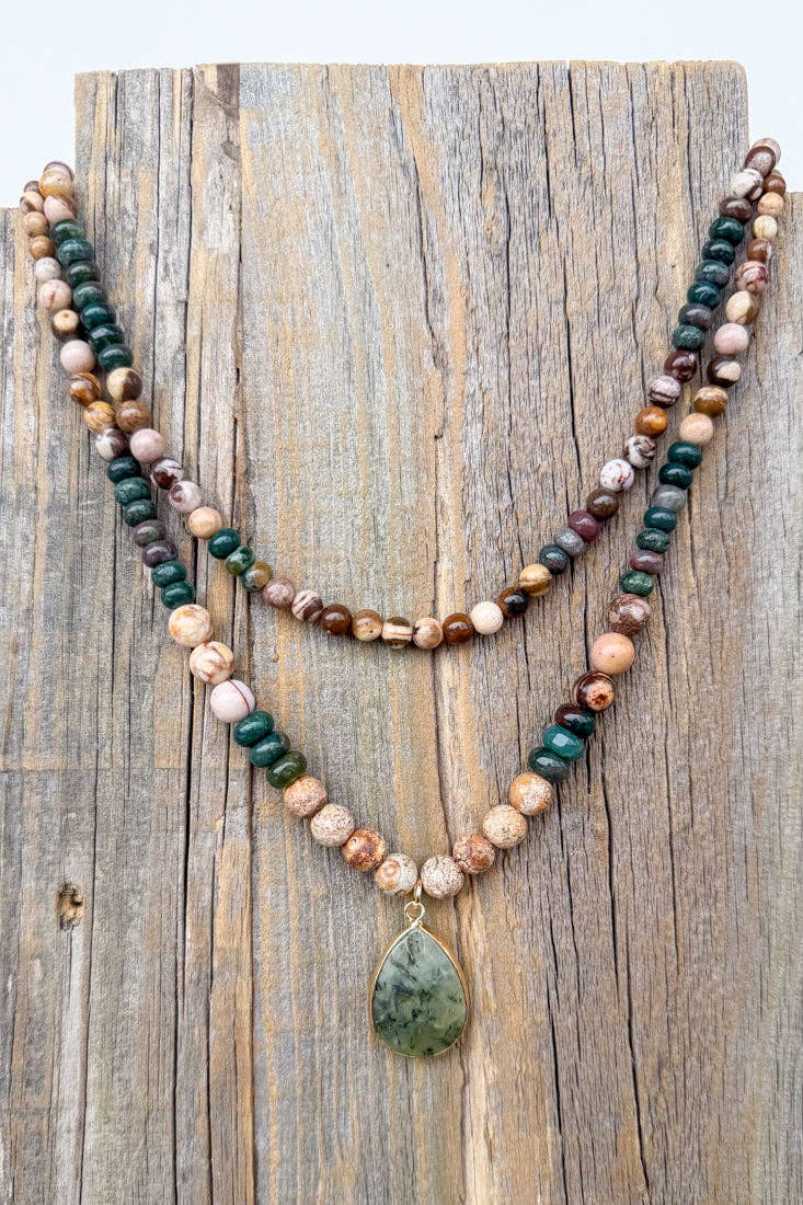 Becca Necklace - Green Jasper