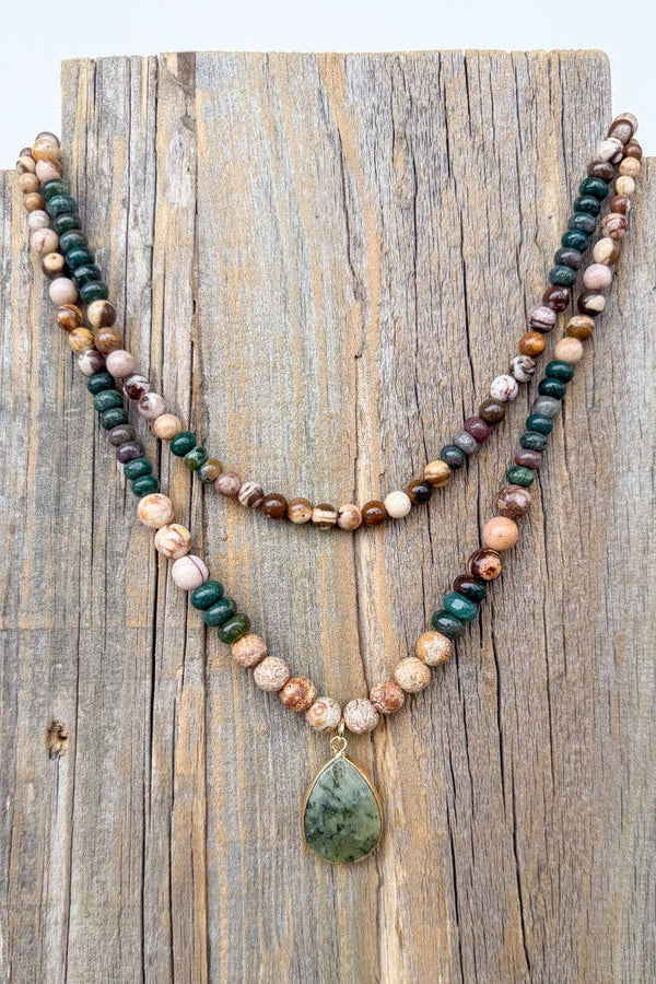 Becca Necklace - Green Jasper